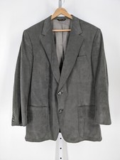 Halston Ultrasuede Vintage 70s 80s Gray Blazer Jacket 44 USA Unionmade Mod Disco