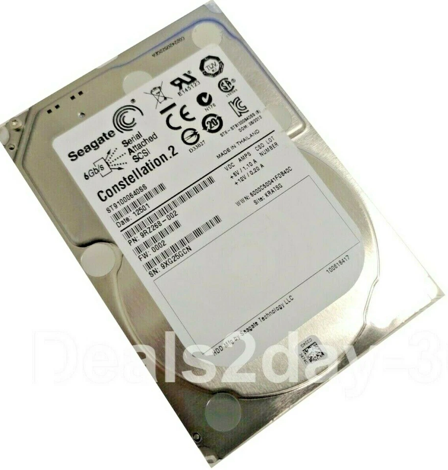 Seagate ST91000640SS 1TB 7.2K RPM 6Gb/s 2.5" SAS HDD Hard Drive - Image 2 of 4