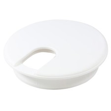 2x 76MM 3" Round White Computer Desk Table Port Wire Cable Hole Cover Grommet