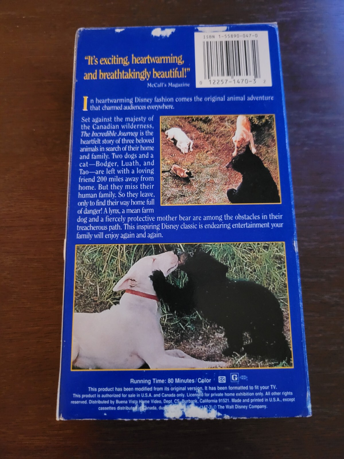 Walt Disney Home Video The Incredible Journey VHS Tape eBay