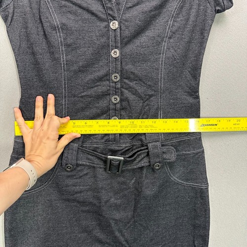 Y2K 90s Vintage NEW NWT Guess Jeans Womens L Mini Dress Belted Button Collared - Picture 5 of 12