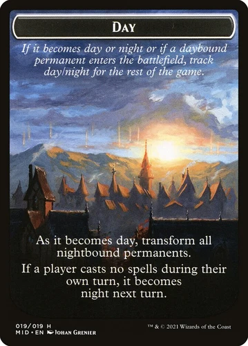Day // Night Token Innistrad: Midnight Hunt MID MTG Magic