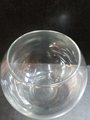 Large vase Glass Bubble Ball Bowl Clear 7.25"Wide 6.25" Tall round - Picture 6 of 12