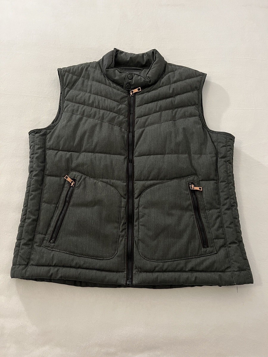 Zara Man Quilted Puffer Vest Mens Size XL Dark Gray