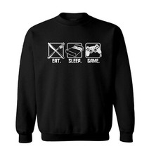 Eat. Sleep. Game. - Video Games Gaming Controller Food Toddler Crewneck Sweater