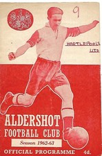 ALDERSHOT v HARTLEPOOLS UNITED 19th SEPTEMBER 1962.