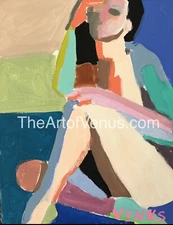 Original Painting Figurative Fine ART PRINT Abstract Giclee Expressive Woman