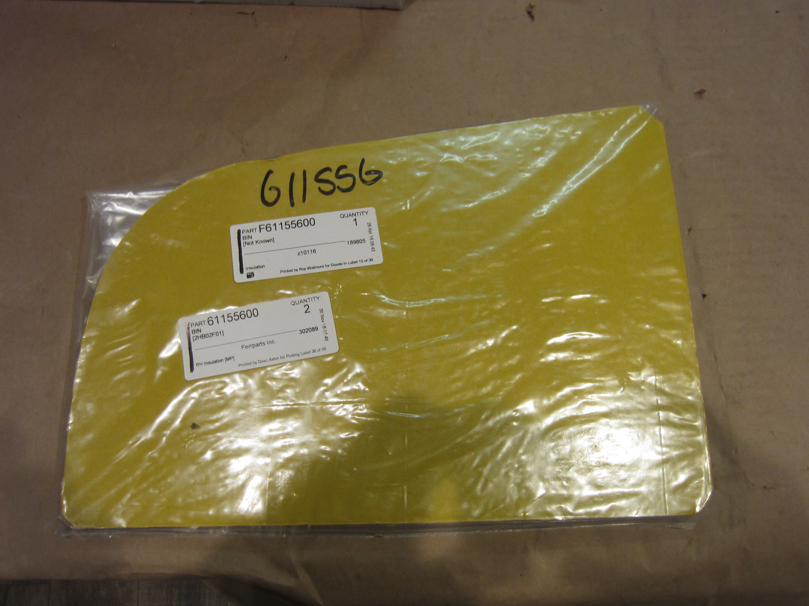 Ferrari  Mondial - RH Insulation For Engine Compartment Lid - P/N 61155600