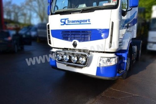 Grill Bar + Step Pads For Renault Premium Chrome Stainless Lamps Front Bar Truck - Picture 11 of 12