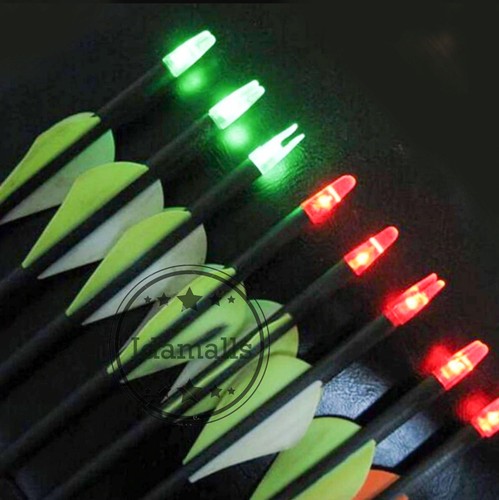 Nocks Hunting Archery Arrow Bowstring Activated 6.2mm Lighted 2/5/10 Glow PC LED - Picture 7 of 18