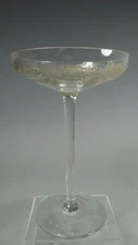 Czech Bohemia crystalite glass 9 1/3" Champagne Etched & Gilt Fern decoration