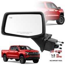 Driver Side Door Mirror for 2019-2024 Chevy Silverado 1500, with Heated Left