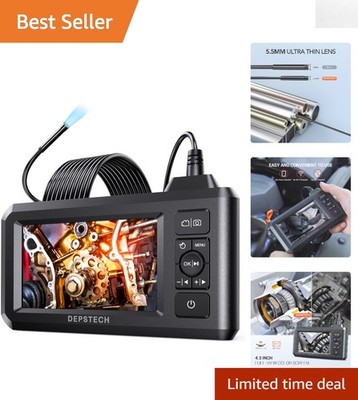 5.5mm Industrial Endoscope: 1080P Camera with 4.3'' Screen & Waterproof Design