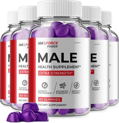 (5 Pack) Max Force Power Gummies for Men   MaxForce Power Gummy Natural Blend
