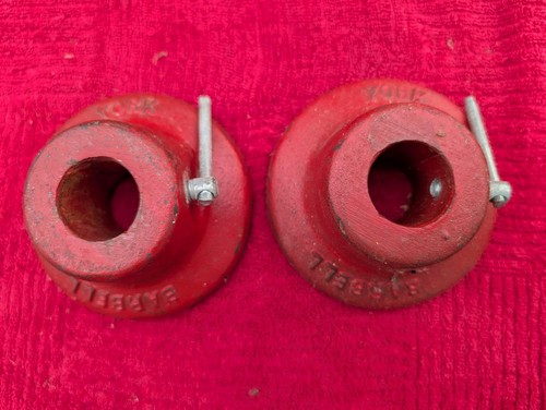 Vintage Set of (2) Larger Size Cast Iron York Barbell Collars 1” Standard