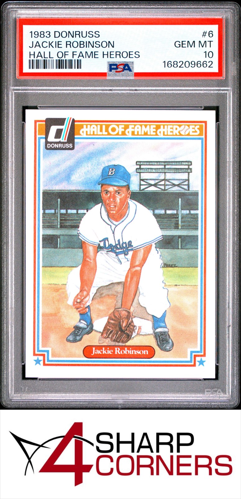 1983 DONRUSS HALL OF FAME HEROES #6 JACKIE ROBINSON PSA 10