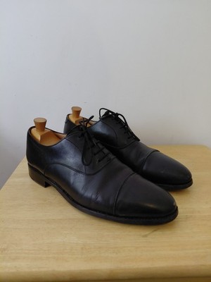 Berwick Black Oxford UK 8,5 Schuhe Leder England Northampton Schnürschuhe Cap Toe
