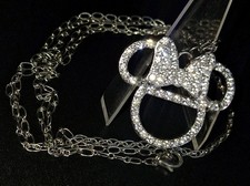 Retired Disney Parks Minnie Mouse Icon Long Necklace With Crystal Bling 2009