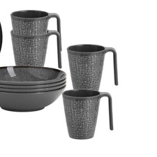 Brunner Melamin-Geschirrset Lunch Box Cottery 16tlg Schwarz – Bild 4