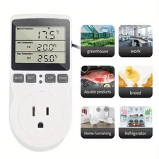 New Temperature Controller Heating Cooling Probe Digital Thermostat Outlet Plug