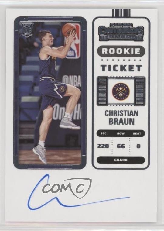 2022-23 Panini Contenders Ticket Christian Braun #106 Rookie Auto RC 10qe