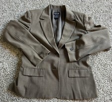 Rafaella Women's Brown Button Front Lined Blazer Jacket Long Sleeve Size 8
