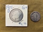 2~SILVER COINS: 1) 1915-D BARBER HALF DOLLAR & 2) 1929 STANDING LIBERTY QUARTER — photo 2