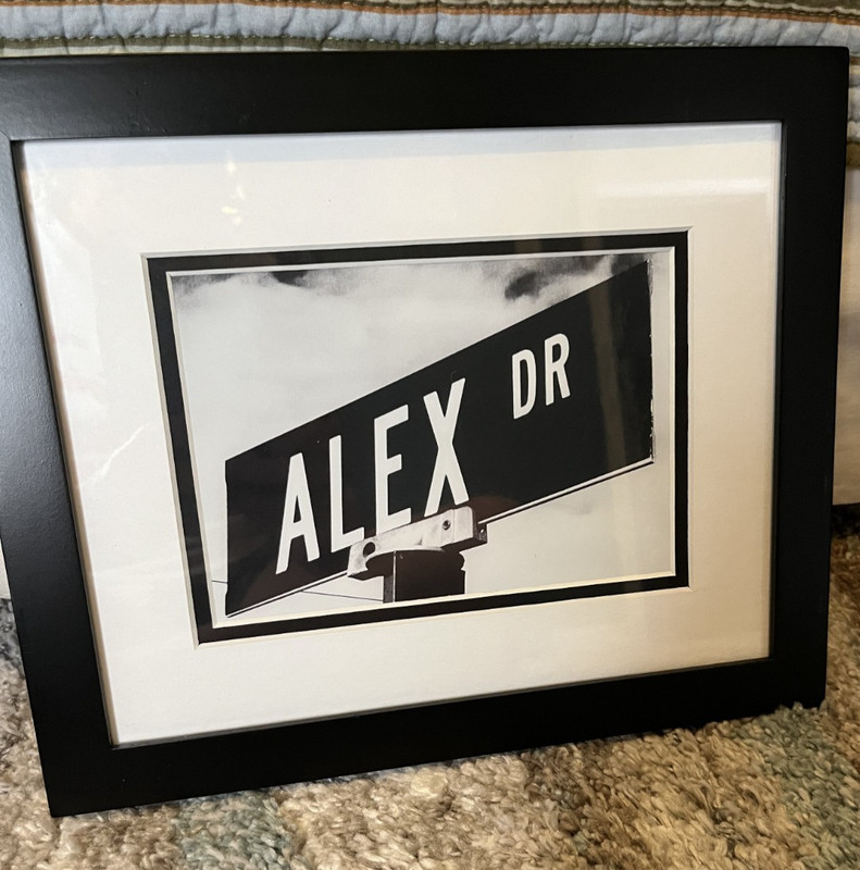 Alex-Your Name on Street Sign Framed Photo