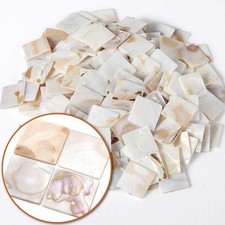 350Pcs Mother of Pearl Mosaic Tiles, Natural Shell Tiles, Square Mosaic Pieces f