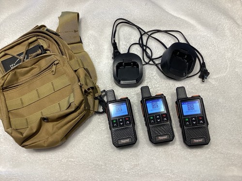 3 Rapid Radios Walkie Talkies W Chargers And Carry Bag No Sim Cards Work Great! - Photo 4/10