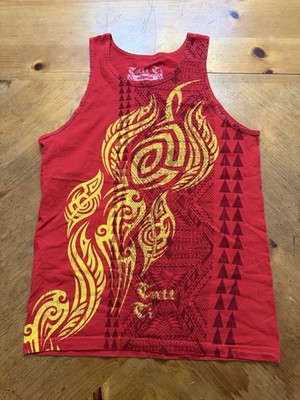 Y2K Tait Ti Hawaiian Tattoo Style Island Symbols Tank Top Shirt Men s Size M
