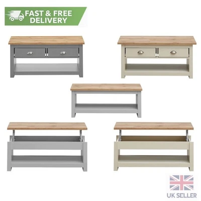 Coffee Table Living Room Furniture Storage Drawers Modern Cabinet Unit - Image 1 of 2