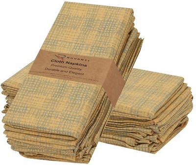 Cloth Napkins Set of 12 Cotton 100%, 18x18 Inches Napkins Cloth Washable, Sof...