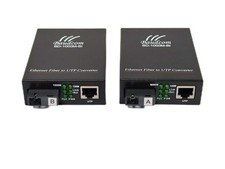 Gigabit Ethernet Fiber Media Converter 10/100/1000M, SC Single Transceiver, 2...