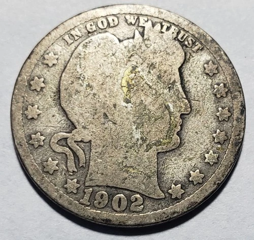 1902-O  Silver Barber Quarter