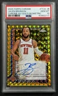 JALEN BRUNSON PSA 10 2025 TOPPS CHROME AUTO GOLD GEOMETRIC REFRACTOR /50 KNICKS
