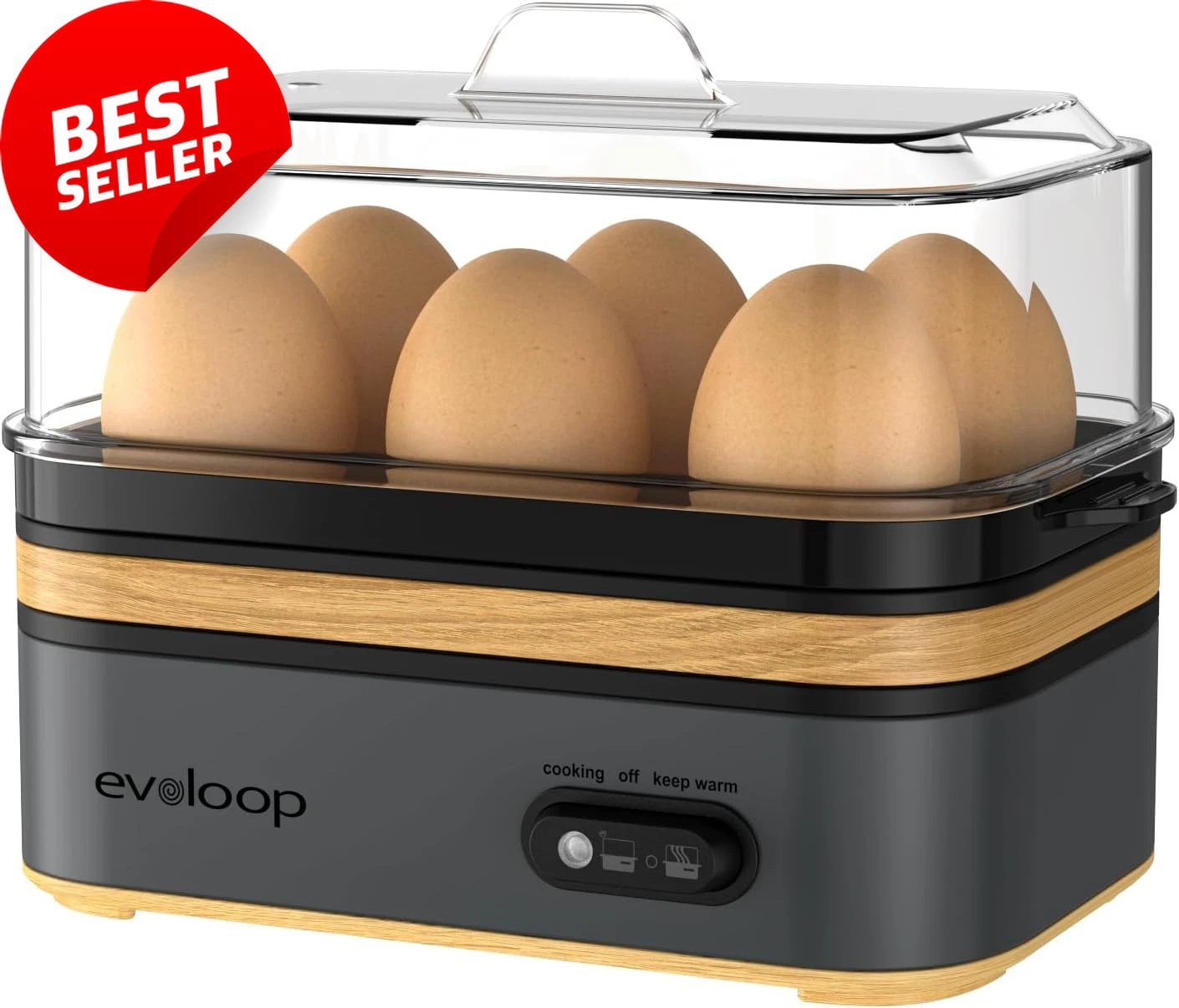 Electric Rapid Egg Cooker 6 Egg Capacity Poacher Omelet Maker BPA Free