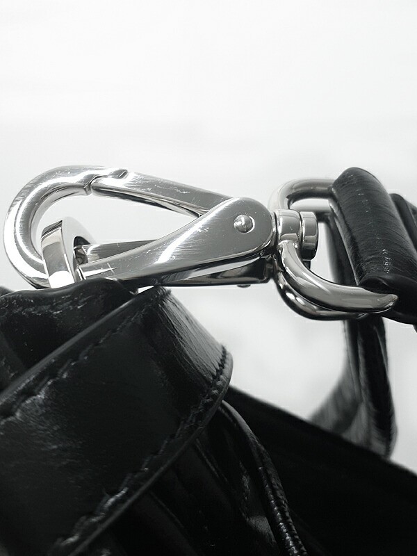 PRADA Leather 2WAY Shoulder Bag 2VH215 Vintage Processed Black image 4