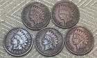 Indian Head Cent Lot Of 5 - 1895, 1896, 1897, 1898, 1899 - F to VF Conditions