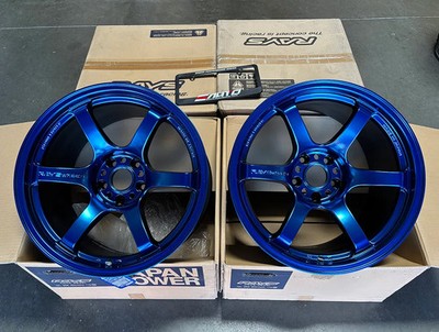 Rays 57DR 18'' 18x10.5 +12 5x114 Spatta Blue Wheel Rim for Evolution Evo X 10