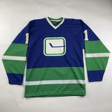 VTG 70s Doug Laurie Vancouver Canucks Hockey Jersey #1 L Fits M/S Charlie Hodge?
