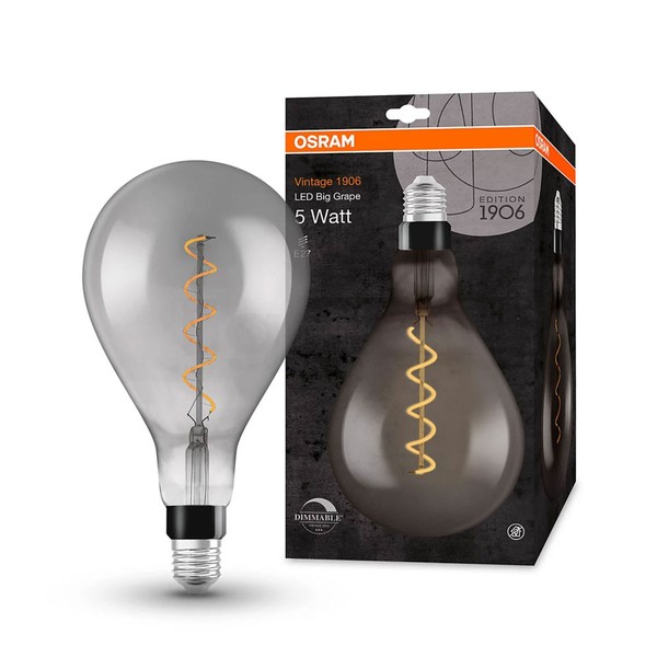 Osram Vintage 1906 Led Spiral Filament Birne A160 5W E27 Rauchglas Extra Warm-image