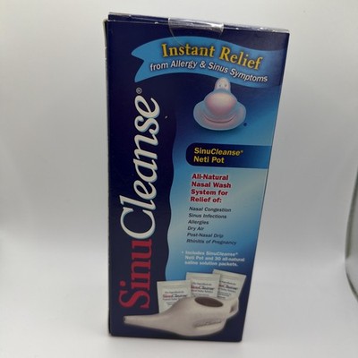 SinuCleanse Neti Pot All Natural Sinus Cleanse With 30 saline Packets SEALED BOX
