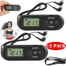 1-2Pcs Portable Radio FM Pocket Radio W/ Reception Digital Tuning Battery Power