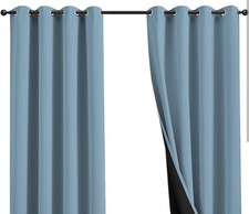 Rutterllow Blackout Curtains 2 Panel Set - Blue