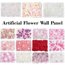 Artificial Rose Flower Wall Panels 1-12PCS Wedding Party Backdrop Home Decor