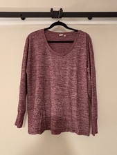 Gap Long Sleeve T-Shirt Women’s Medium Burgundy Marled Pattern