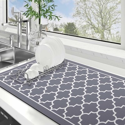 Dish Drying Mat Super Absorbent Drying Mat Large Dish Drying Mats for Kitchen Co