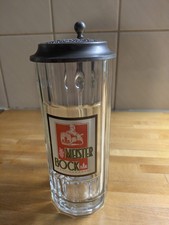 Glaskrug Bierkrug Henninger Br&auml;u 0,4l Meisterbock Zinndeckel