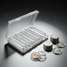 25mm Coin Holders for Collectors – Clear PP Capsules US Transparent